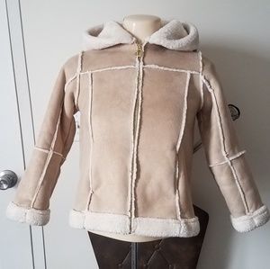 Girls champagne faux lambswool jacket